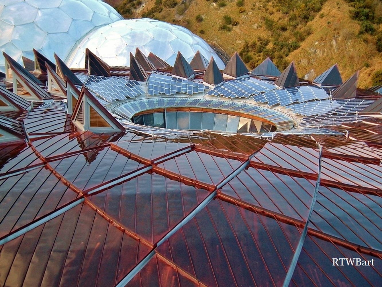 COPPER ROOF OF THE CORE EDEN PROJECT CORNWALL