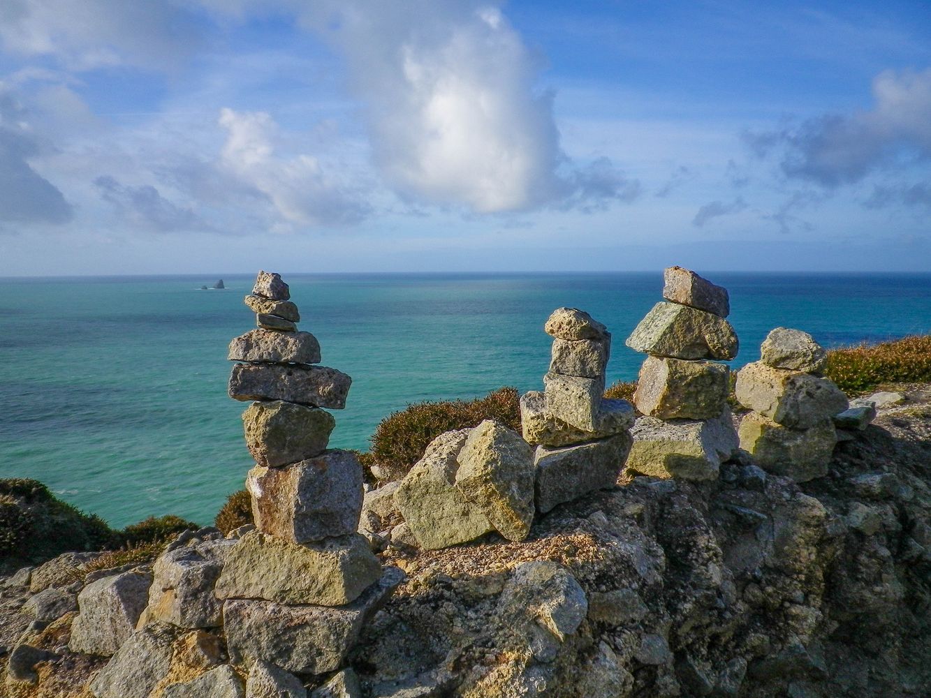 ROCK PILES CLIGGA HEAD MINE CORNWALL