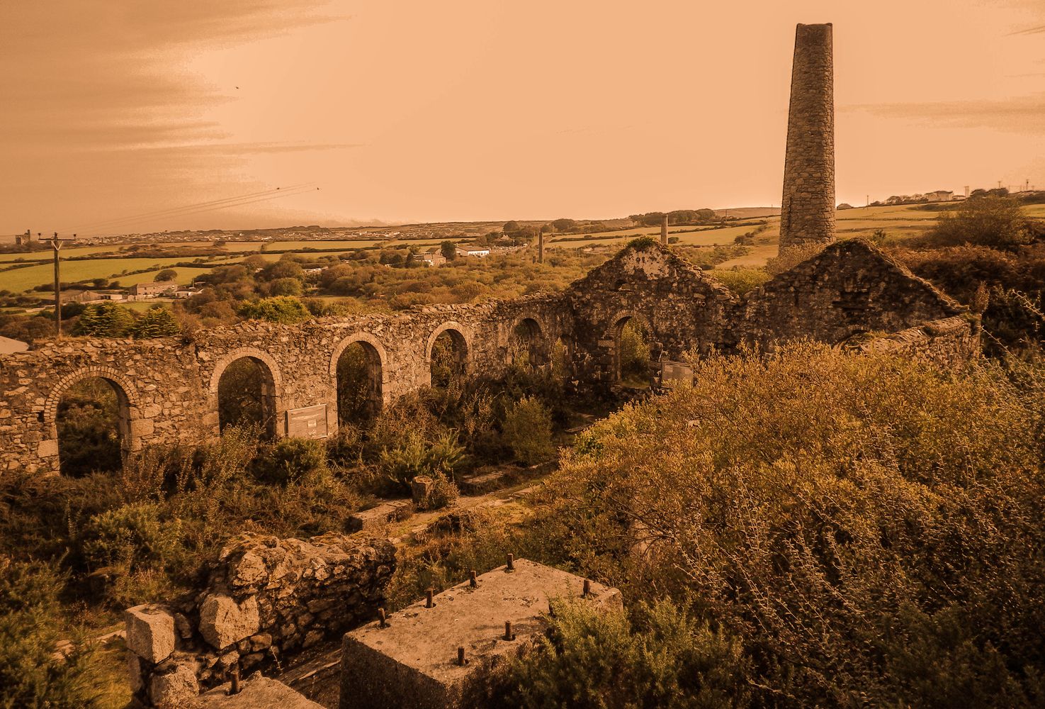 VANNER HOUSE RUINS WHEAL BASSET TIN MINE CORNWALL