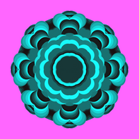Shades of Turquoise Mandala with Gray Center 050922