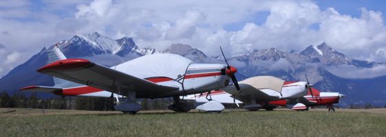 Planes on standby in the mountains