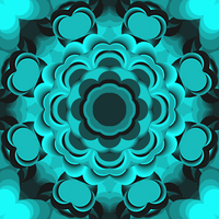 Teal Kaleidoscopic Mandala ~ 16