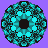 Teal/Turquoise + Black Mandala Design ~ 020722.4