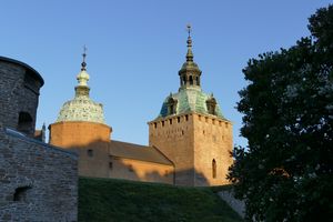 Detail of Kalmar Castle during the golden hour
