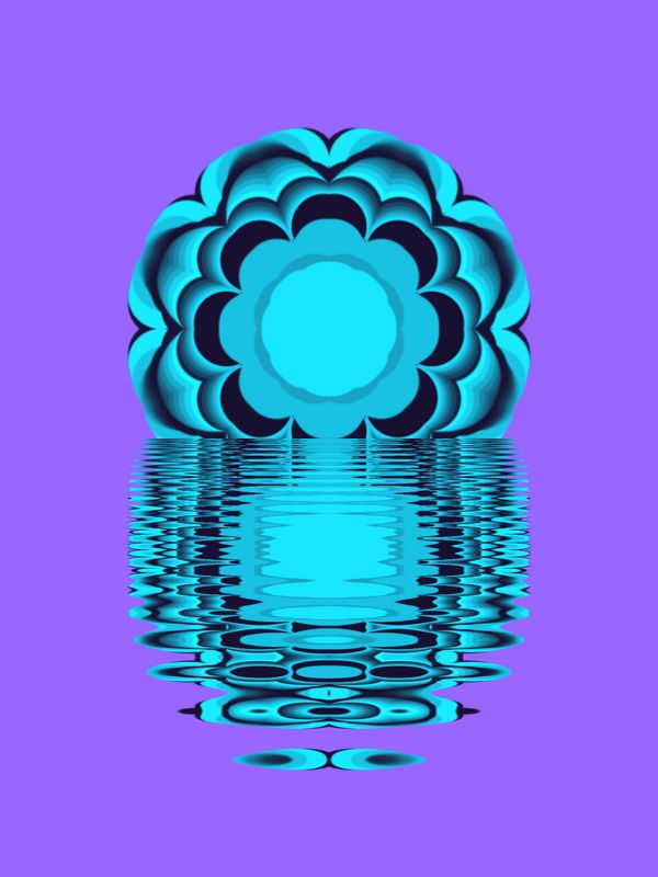  Light Blue + Black Mandala with a Reflective Effect ~   021622.8