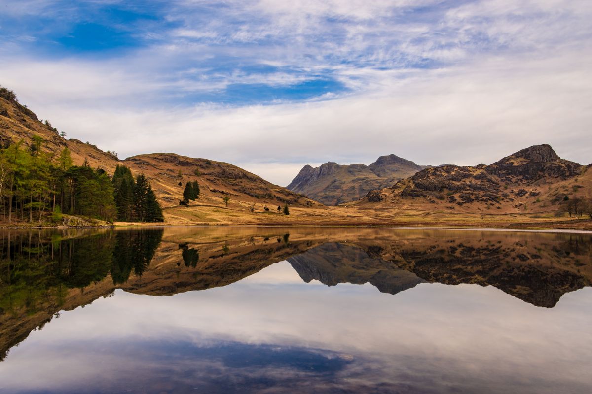 Blea  tarn reflections in the lake district 