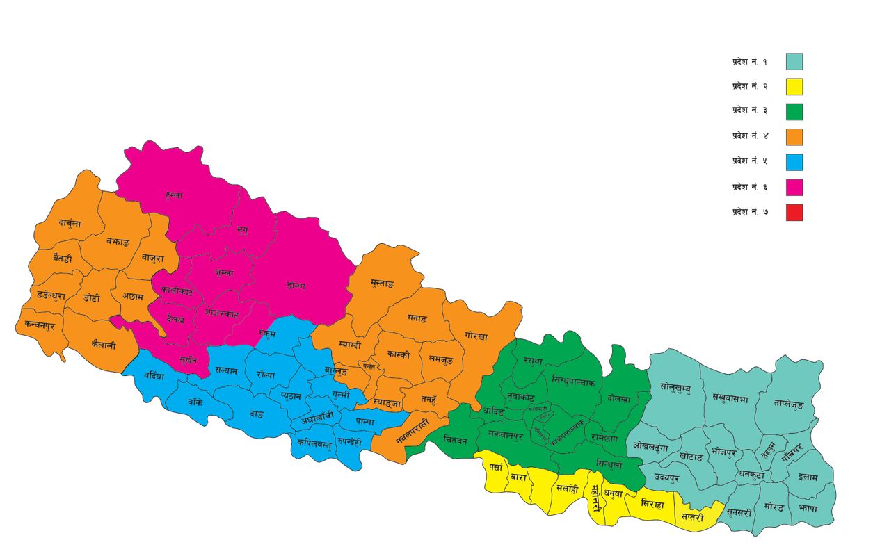 Nepal Map All District Clickasnap