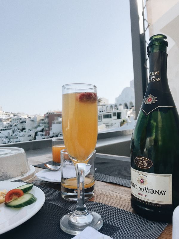 Champagne In Santorini