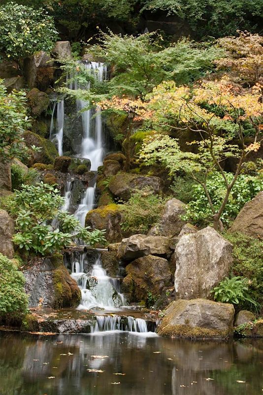 Japanese Garden Waterfall, Portland Oregon
