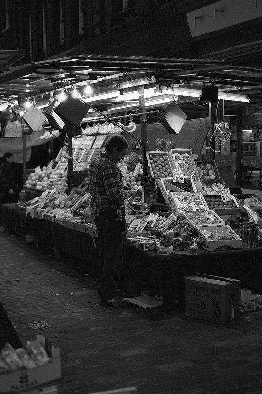 London Soho Market Fruit Stall 1980's