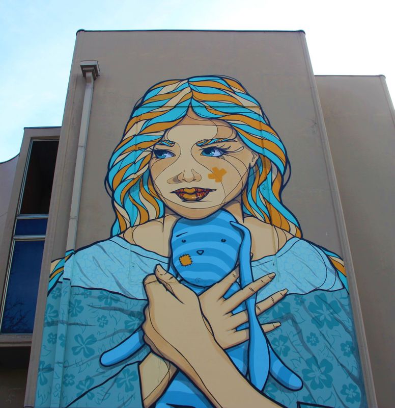 Blue Girl Mural