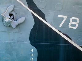U.S. Navy Ship Closeup : anchor, rope, numbers