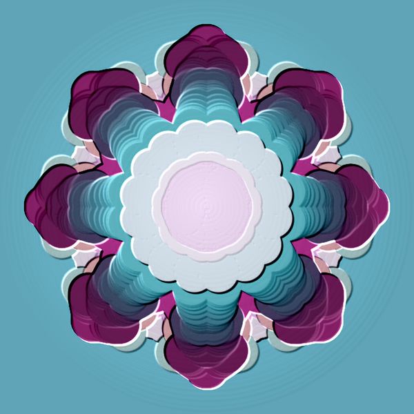 Pink Middle Mandala ~ 022222.2 