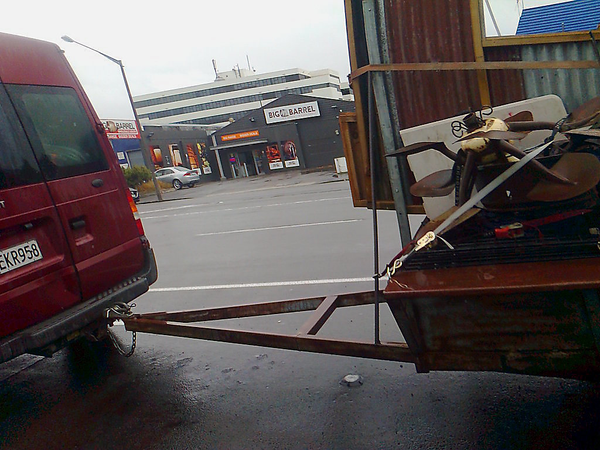 Ford Transit (rear view with trailer)