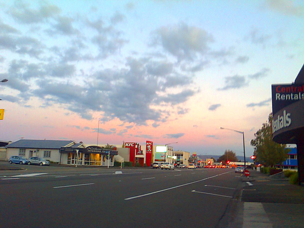 Pinkish sky, end of day
