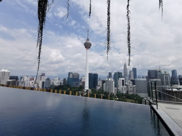 Swimming pool with KL Tower view