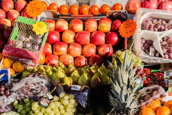 Market stall with fresh fruit.