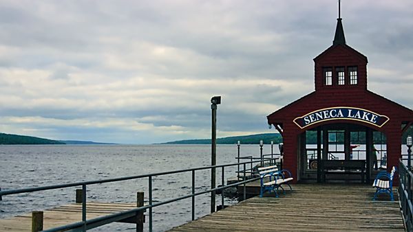 Looking north from the south end of Seneca Lake in New York state, USA