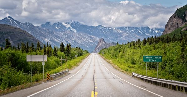 Glenn Highway and Lion Head, Alaska, USA