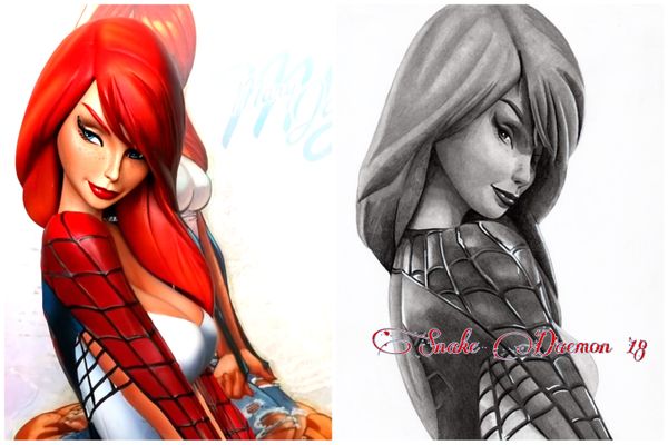 Mary jane in Spidey suit