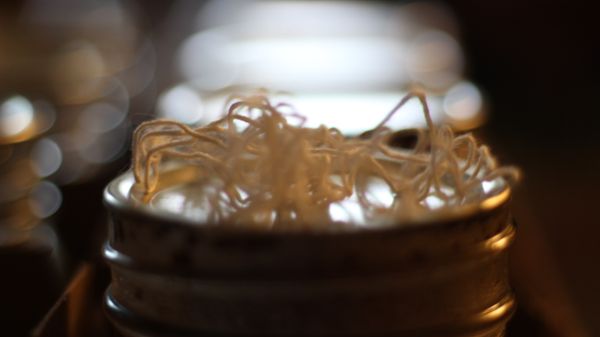 White String on a Canning Jar Lid