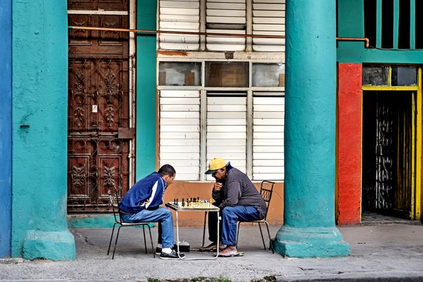 Playing chess in Havana.