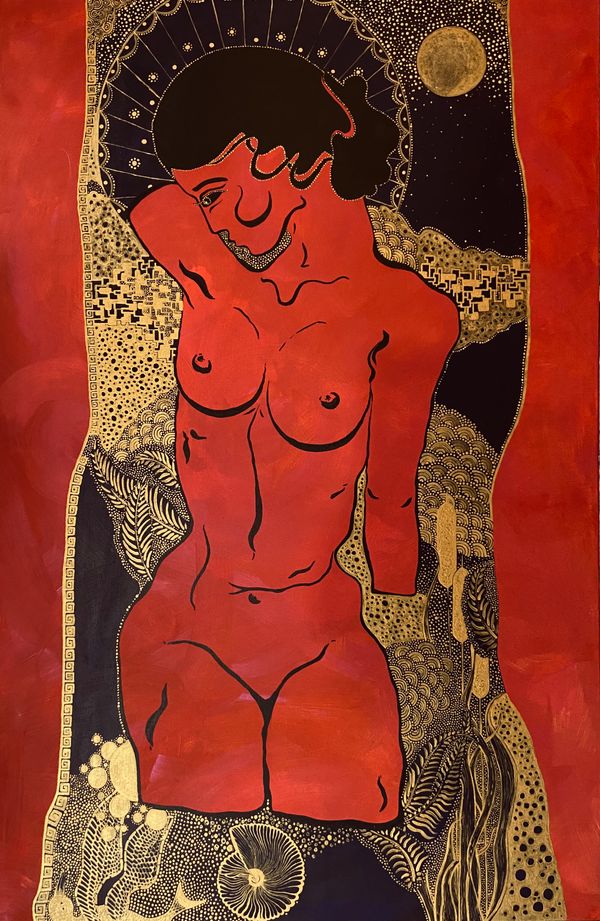 Woman on the moon, acrylic on canvas 120x80 20