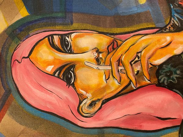 She or He, acrylic on wood, 30x40, 20