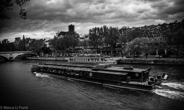 Boat on the river Seine
