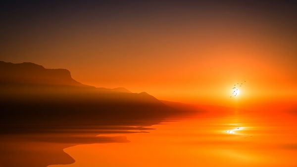 Hazy sunrise