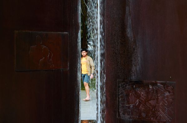 Fountain peeking