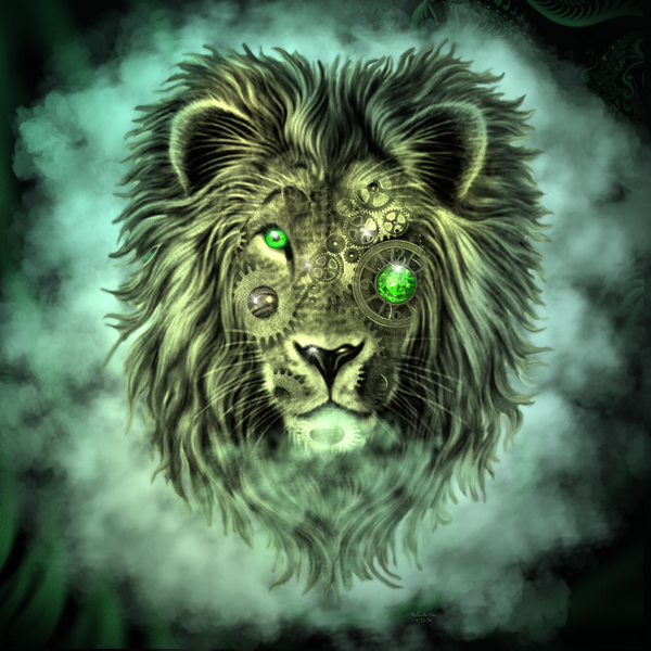 Emerald Steampunk Lion