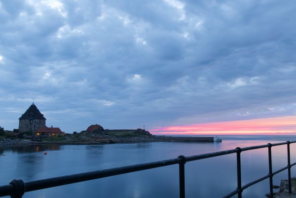 Sunset behind Frederiksø seen from Christiansø