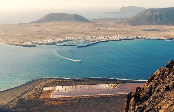 View from Mirador de Nahum on La Graciosa at Lanzerote, Canary Islands 
