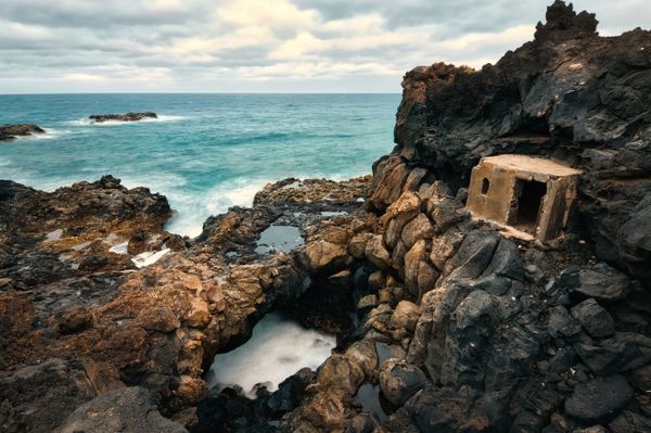 Rocky coast at Charco del Palo, Lanzerote, Canary Islands, Spain 