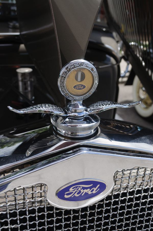Hood Emblem of a Vintage Model A Ford