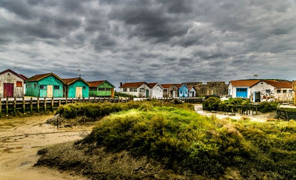 Colorful coastal village