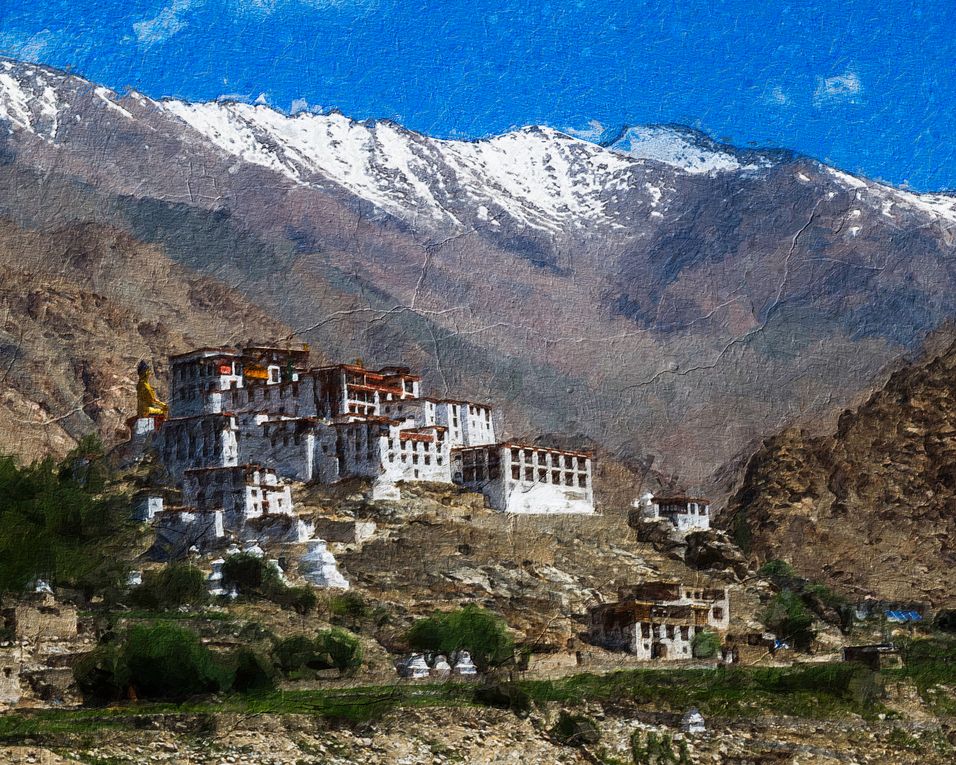 Buddhist monastery in the mountains